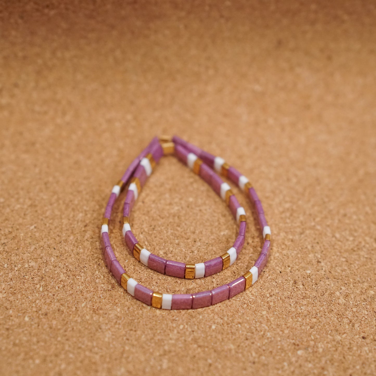 mum & me set: spring vibes pink, stretch tile bracelets