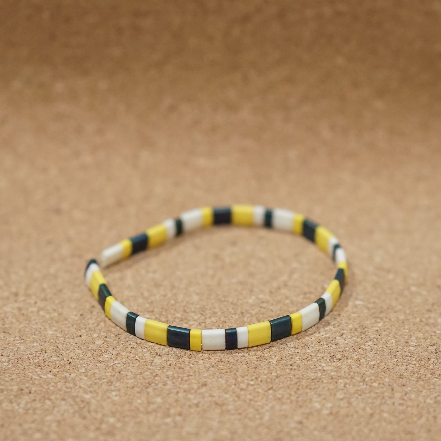 yellow & iris - stretch tile bracelet