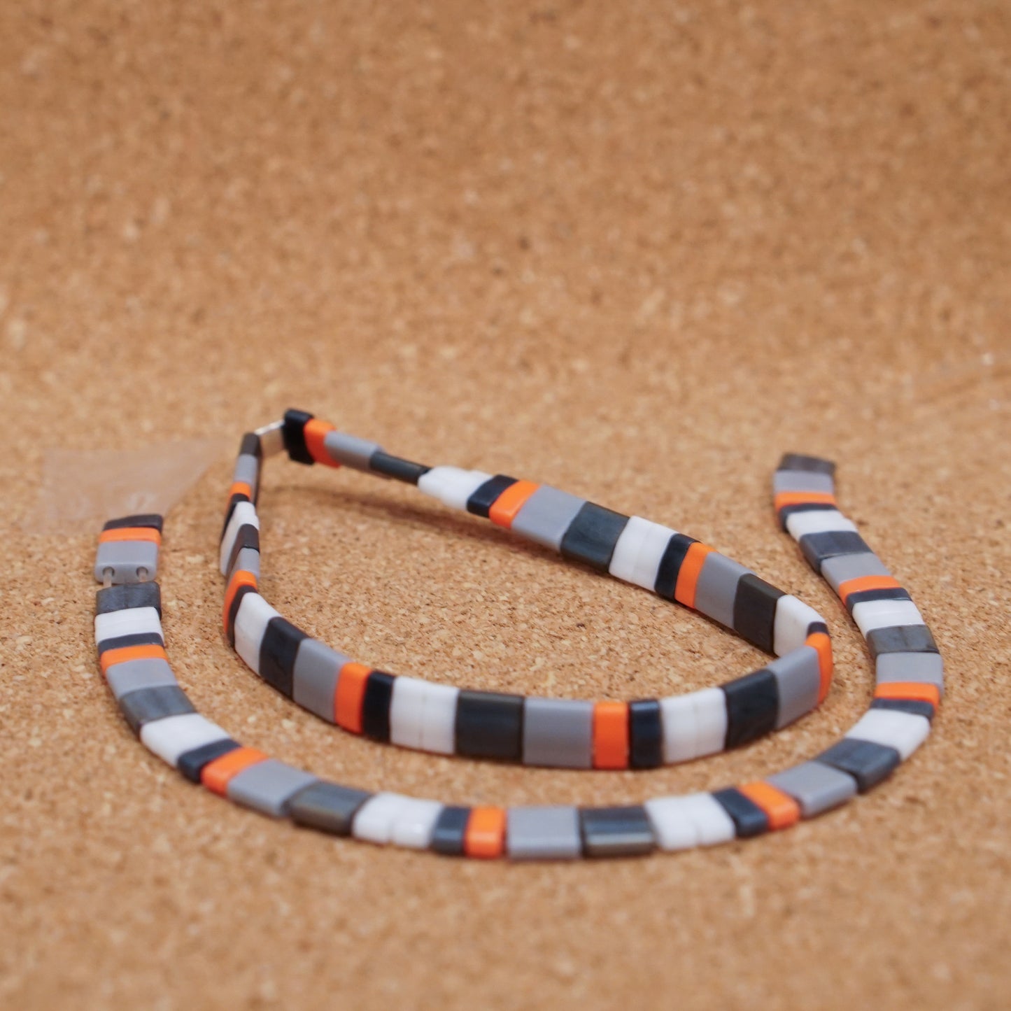 gunmetal & neon - stretch tile bracelet