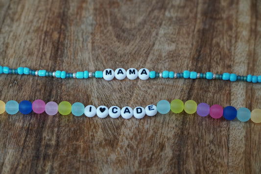 custom color bracelets (small beads)