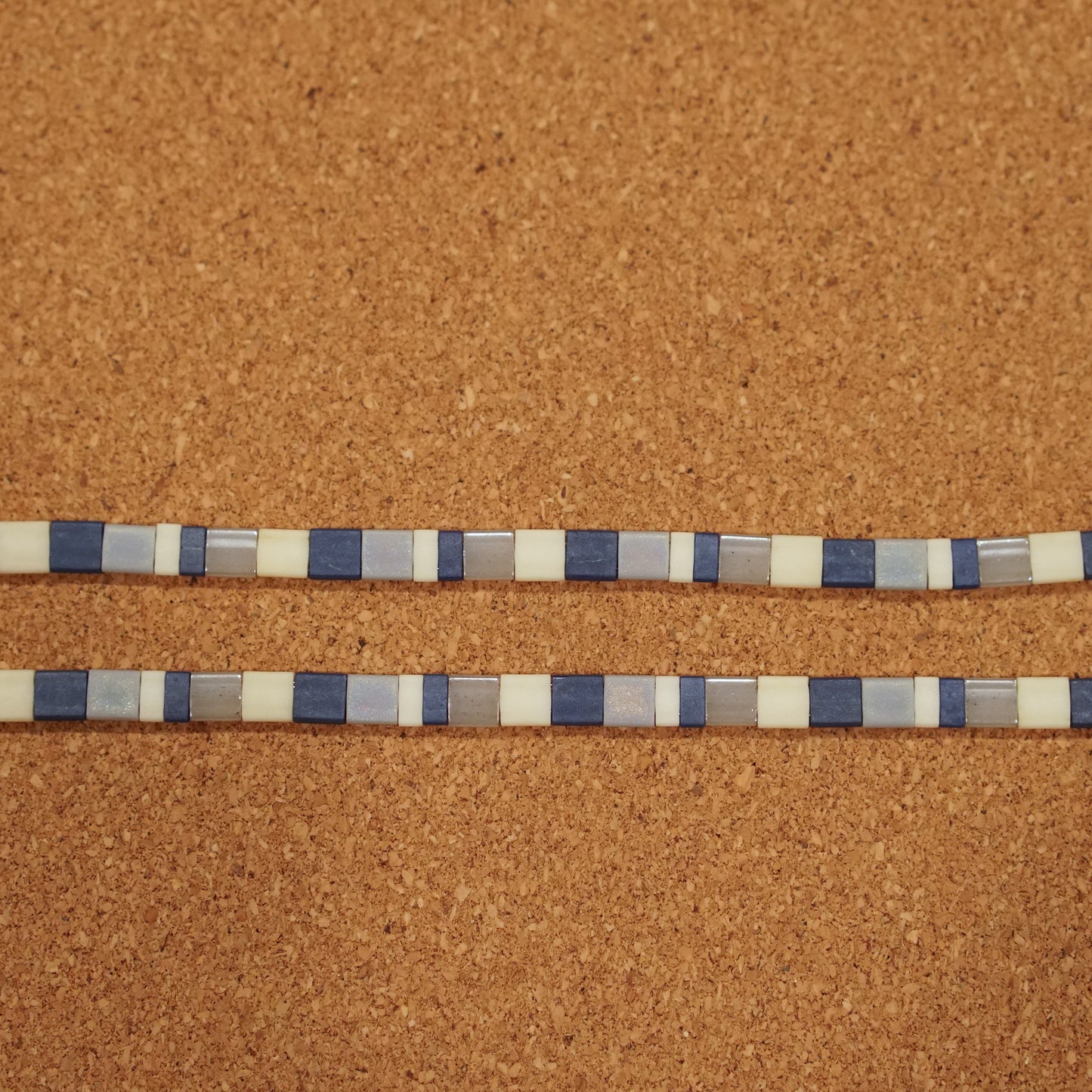 blue, grey bold - stretch tile bracelet