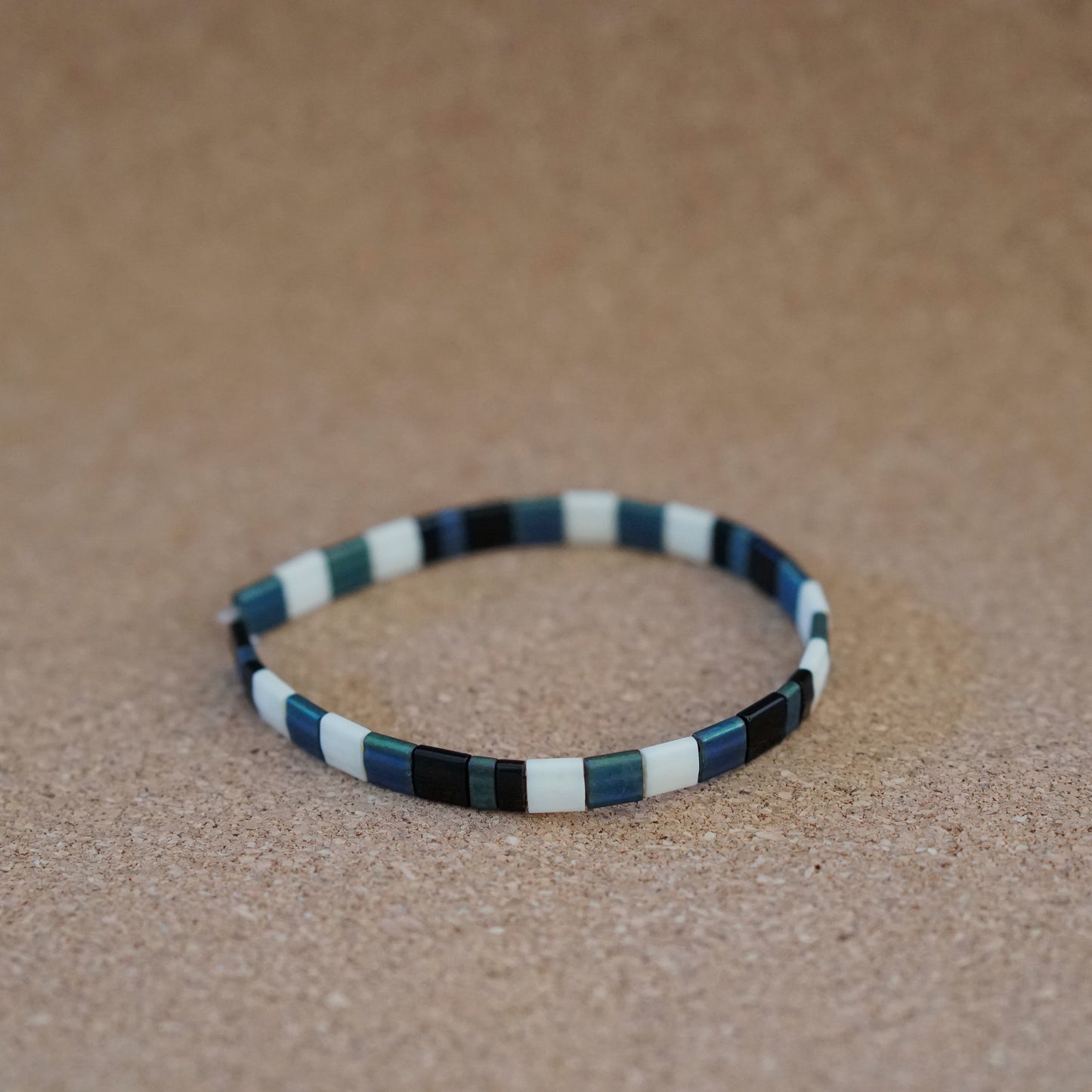 black & iris - stretch tile bracelet