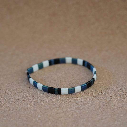 black & iris - stretch tile bracelet