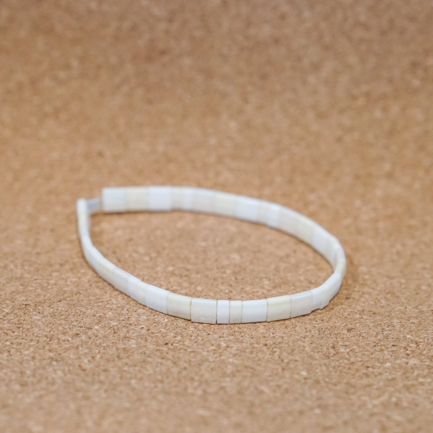 white & ivory - stretch tile bracelet