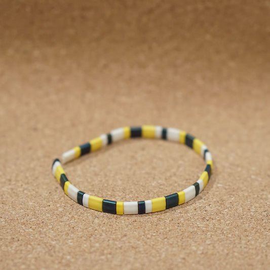 yellow & iris - stretch tile bracelet