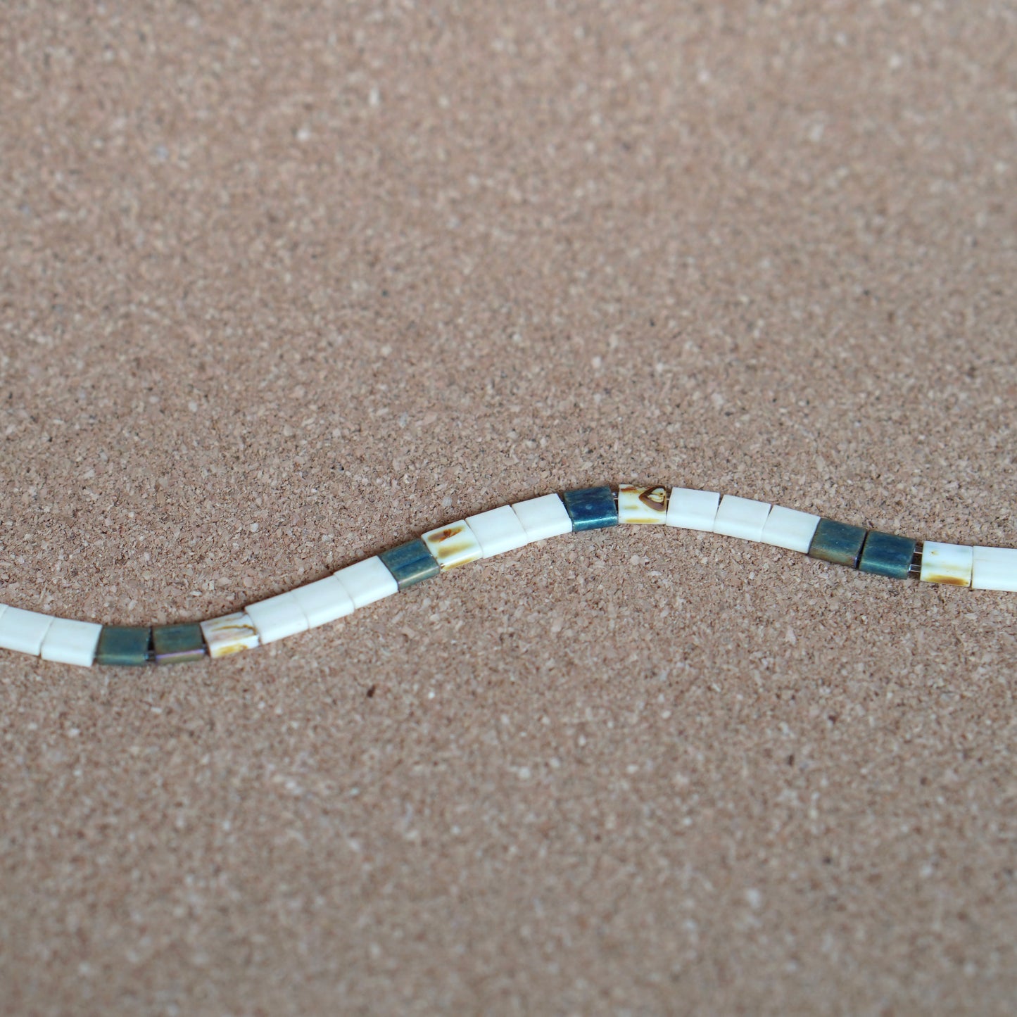 natural green - stretch tile bracelet