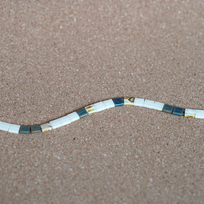 natural green - stretch tile bracelet