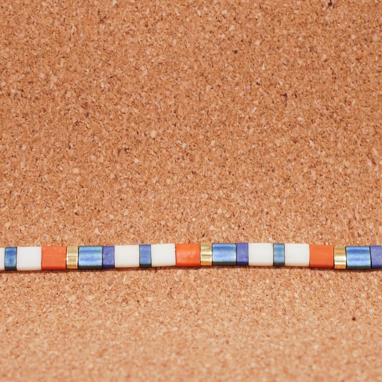 tangerine, iris, & ivory - stretch tile bracelet