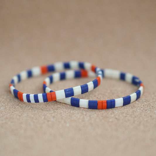 summer sail, bold - stretch tile bracelet