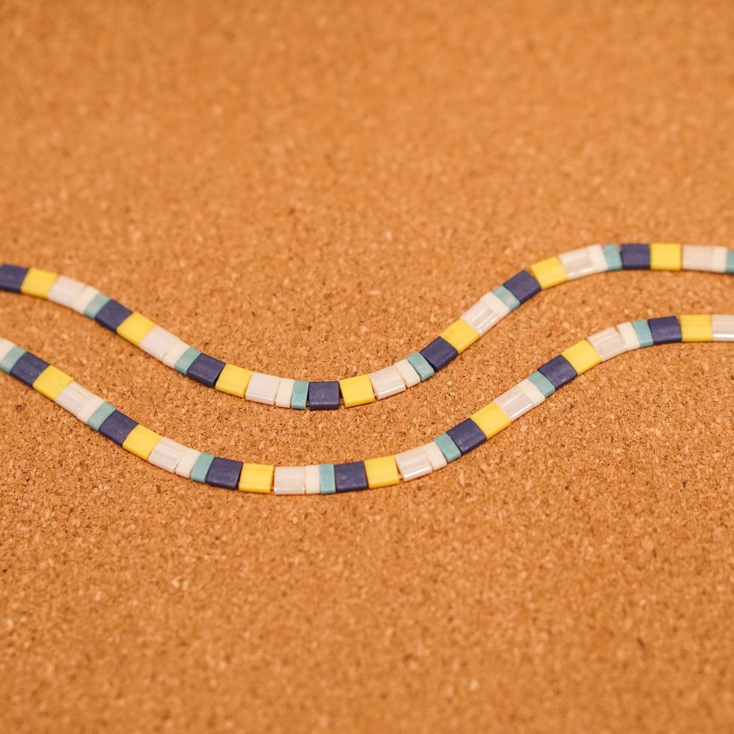 spring vibes, yellow & blue - stretch tile bracelet