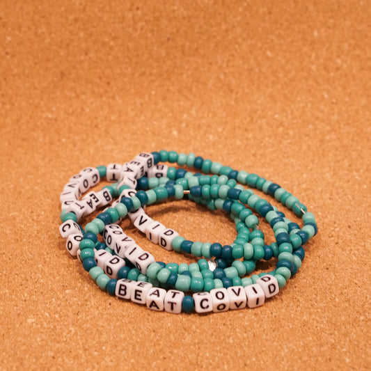BEAT COVID, blues - corona relief bracelets
