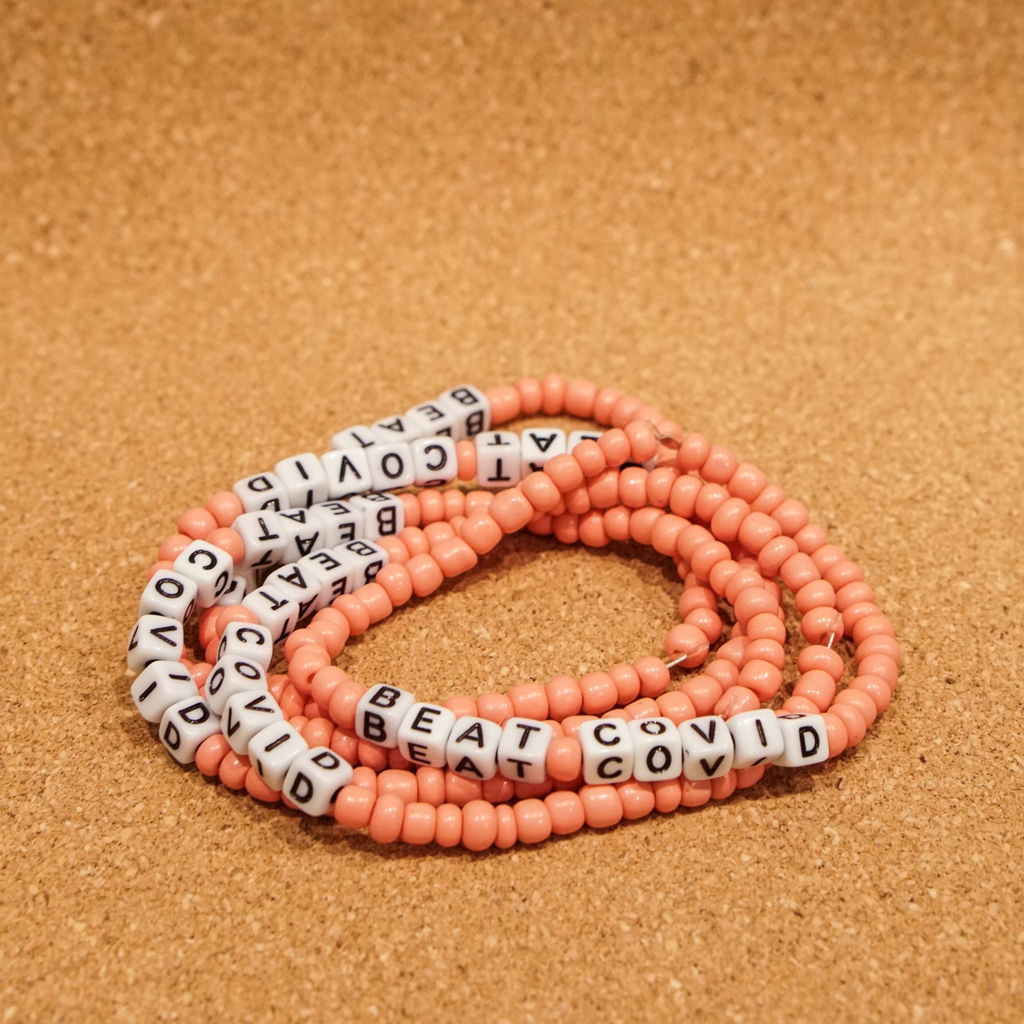 BEAT COVID, pink - corona relief bracelets