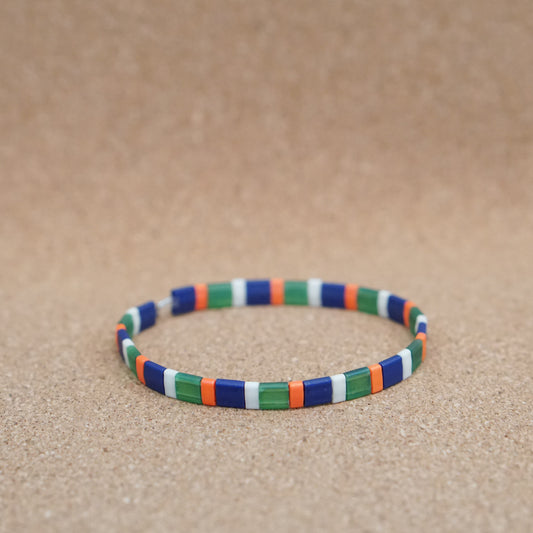spring vibes, neon - stretch tile bracelet